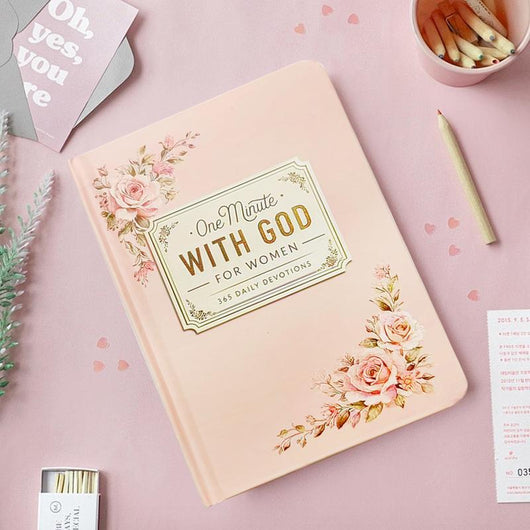 One Minute with God for WoMen, 365 Days Devotional Journal, Portable Daily Reflections NoteBook, Perfect Gift for Holidays Birthdays Christmas New Year, Self Improvement Journal